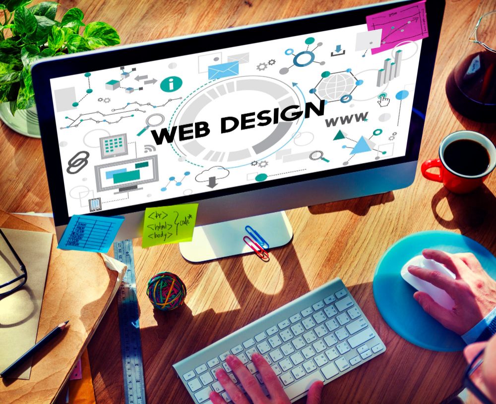 Female designer working on a website project